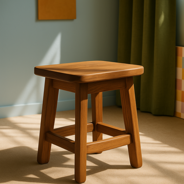 Taburete de Madera Natural Pulida