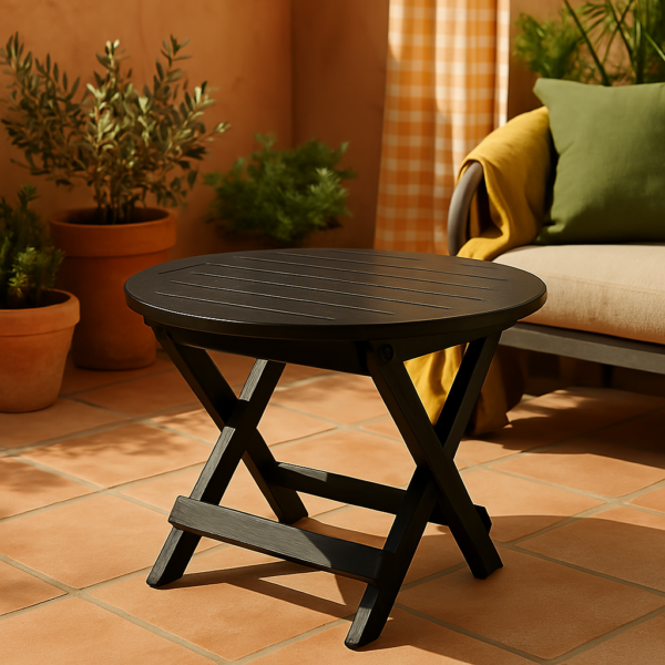 Mesa Plegable Redonda de Madera