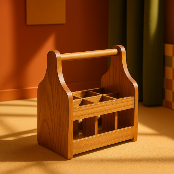 Porta-Cervezas de Madera Natural